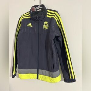 Adidas Kids- Black with Neon Yellow Stripes